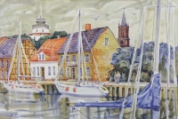 Kanal in Uсkermünde, watercolour