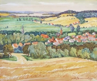 View on Remplin, watercolour